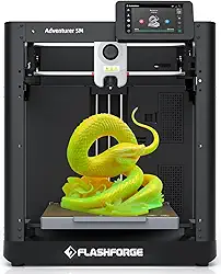 Voxelab FLASHFORGE Adventurer 5M 3D Printer,600mm/s Max Speed Core XY 3D Printers with Auto Leveling,280°C Direct Extruder, 3s Detachable Nozzle, Dual-Sided PEI Platform,Dual Cooling, for