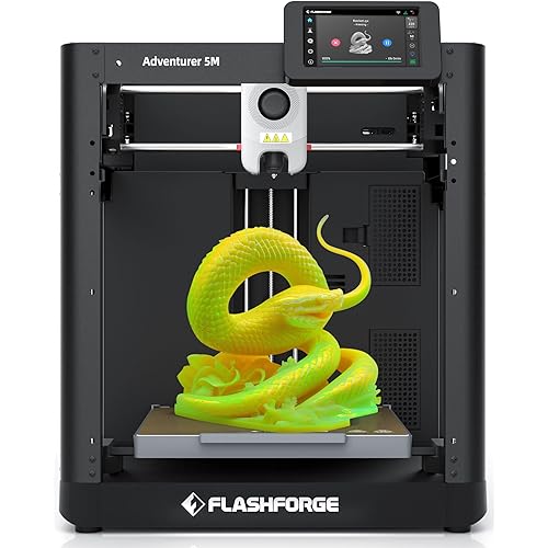 FLASHFORGE Adventurer 5M 3D Printer,600mm/s Max Speed Core XY 3D Printers with Auto Leveling,280°C Direct Extruder,3s Quick Swap Nozzle,Dual-Sided PEI Platform,DIY AD5M Enclosure,for Kids,Beginners