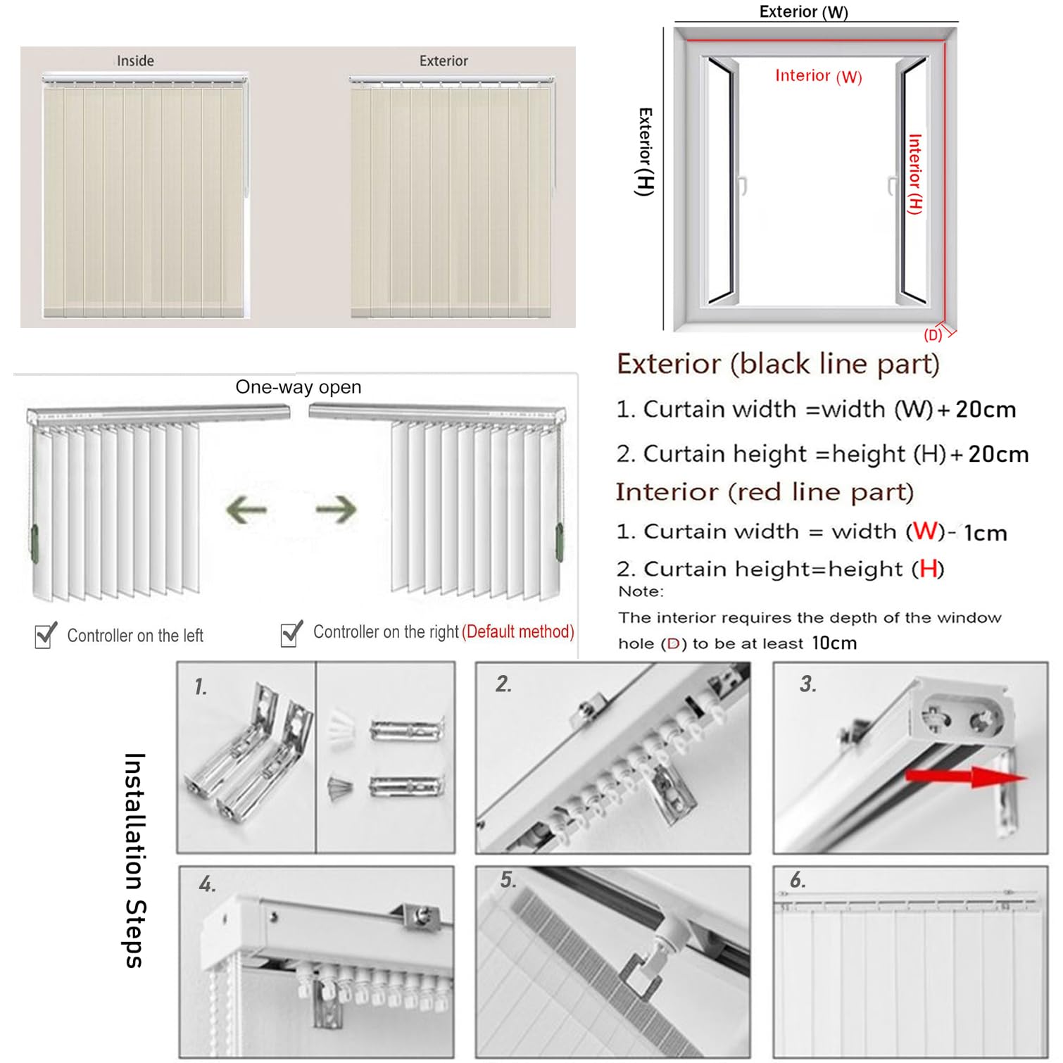 Cum - Tenda oscurante verticale 60% gialla, 98 mm, isolamento termico, protezione UV, divisorio scorrevole, per casa e ufficio (90 cm x 210 cm)