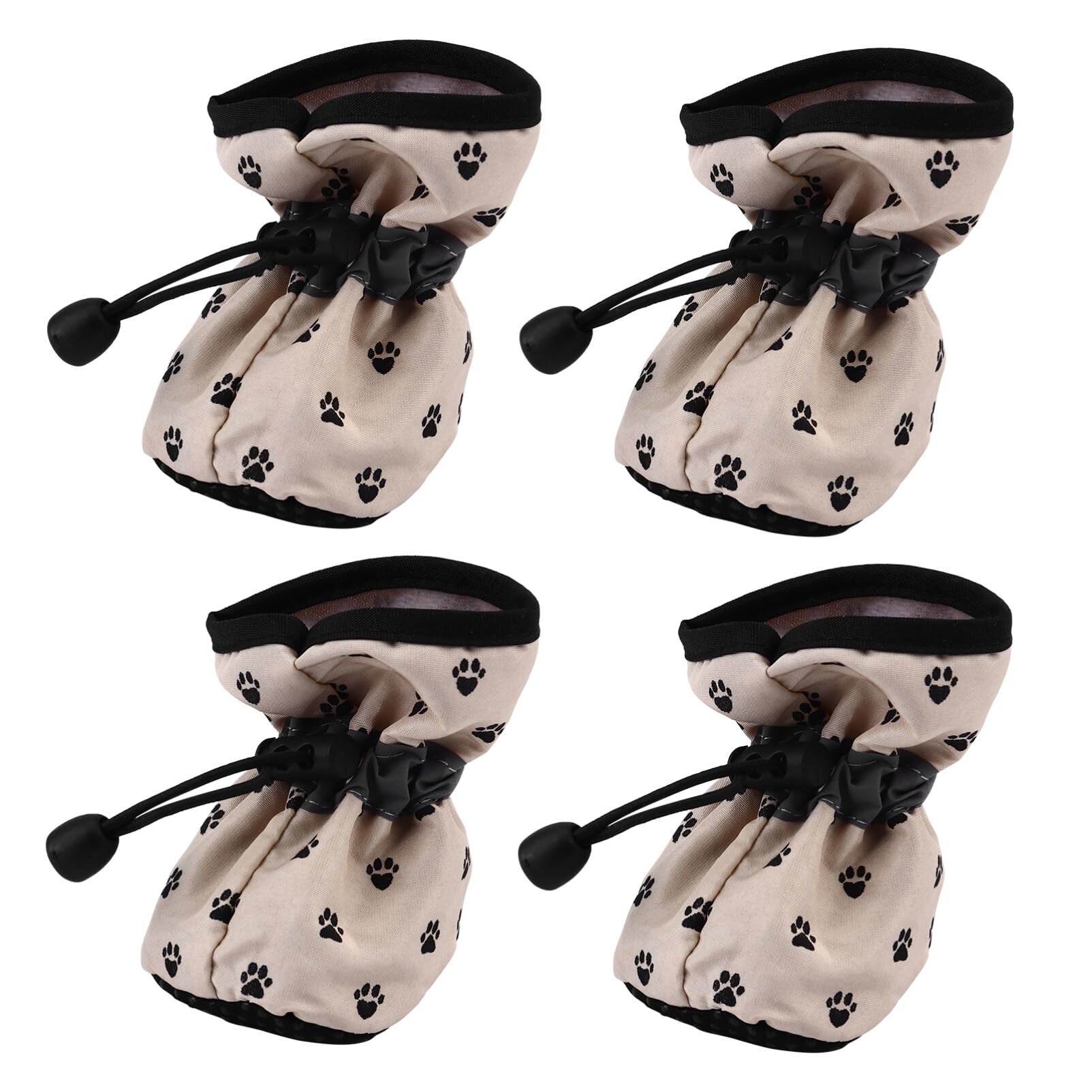 4Pcs Waterproof Dog Shoes : Non-Slip Dog Boots with Adjustable Drawstring Puppy Shoes for Outdoor Walking. 10.50X8.00X1.00cm