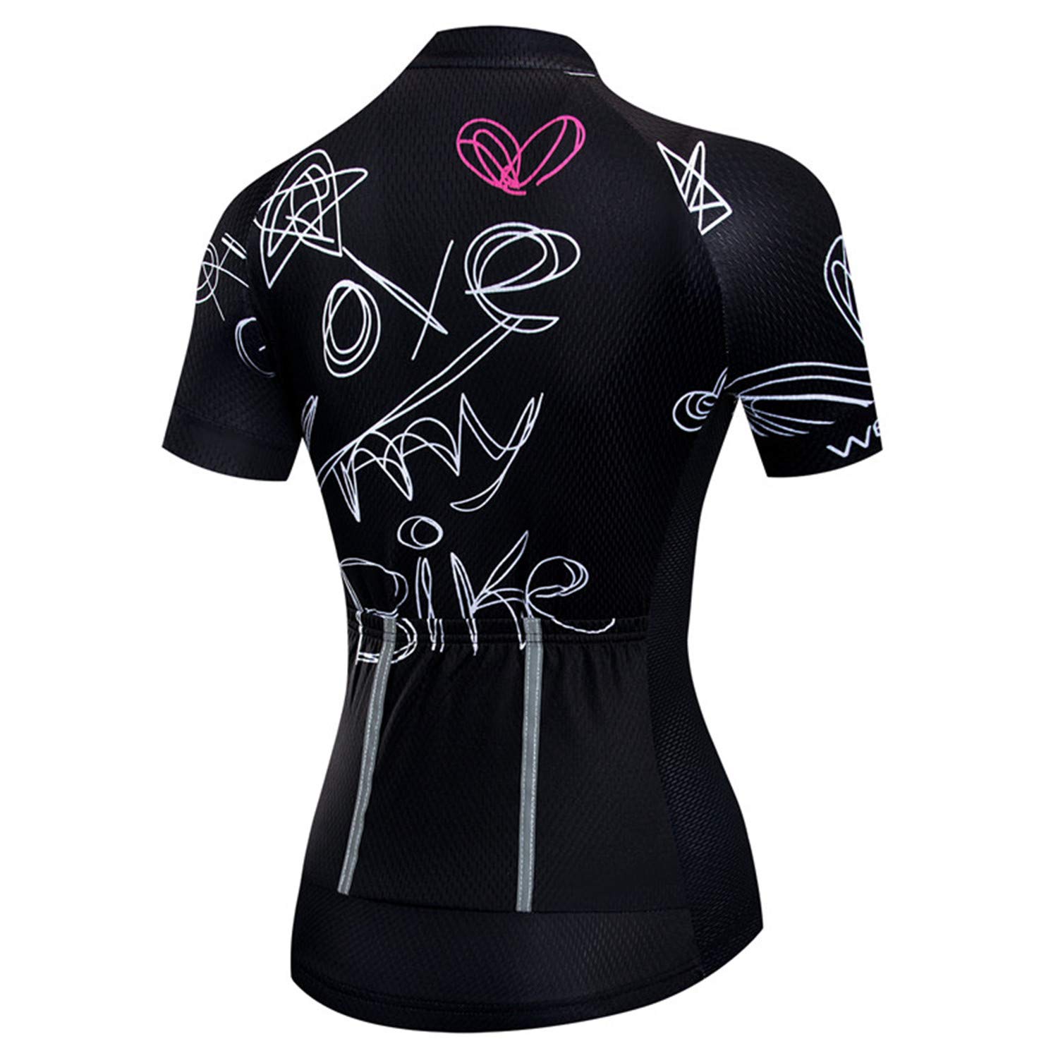 PSPORT Women's Cycling Jersey Short Sleeve Bike Shirts Reflective