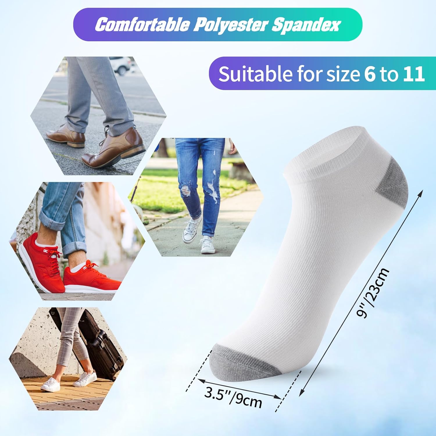 300 Pairs Mens Low Cut Ankle Socks Bulk Colormatching No Show Socks Athletic Casual Socks for Men Women Unisex Donation - Image 7