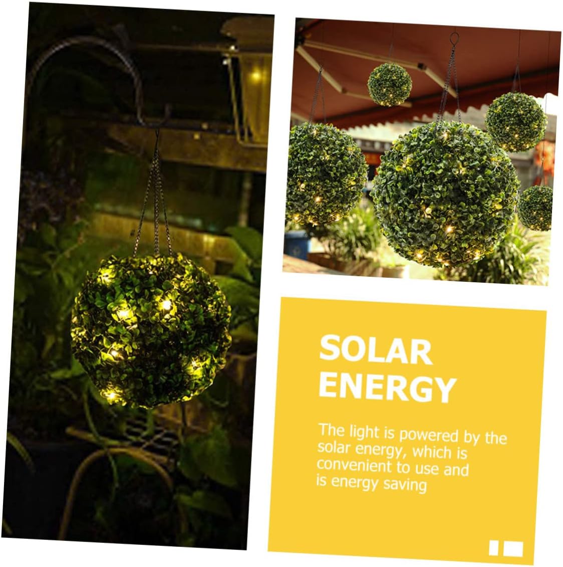 Artificial Topiary Ball Solar Light Led Decorative Garden Outdoor Lighting Realistic Plant Ball for Front Porch