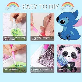 Amazon.com: 4 Pack Diamond Art Kits for Kids, Cartoon