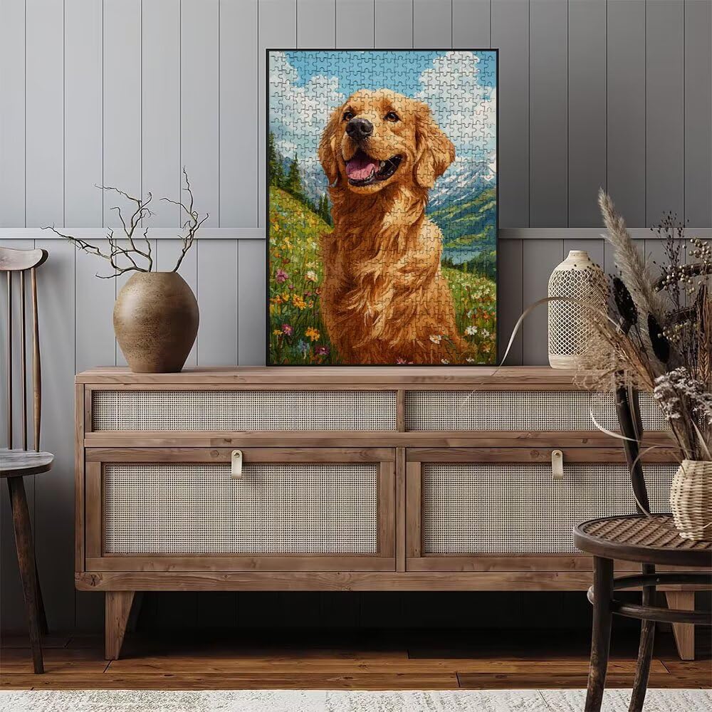 Puzzle 2000 sztuk, trawa pies puzzle dla dorosłych 2000, drewniane puzzle, klasyczne gry edukacyjne, niemożliwe wyzwanie, gry i zajęcia rodzinne, prezent kreatywności DX0YL1-133