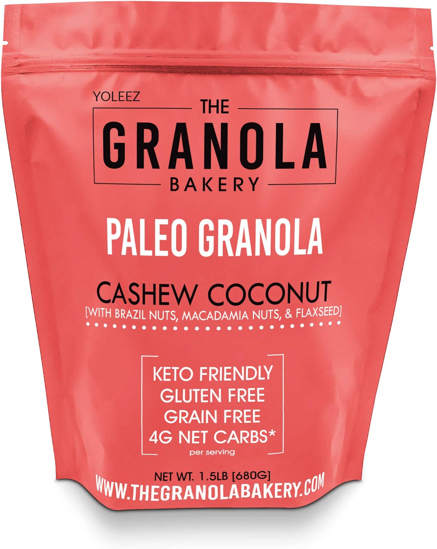 Granola Bakery - Coconut Cashew Paleo Granola - 4g Net Carb, 1.5Lb Bulk Bag - Grain Free Keto Cereal, Gluten Free, Low Carb, Diabetic Friendly Breakfast Food