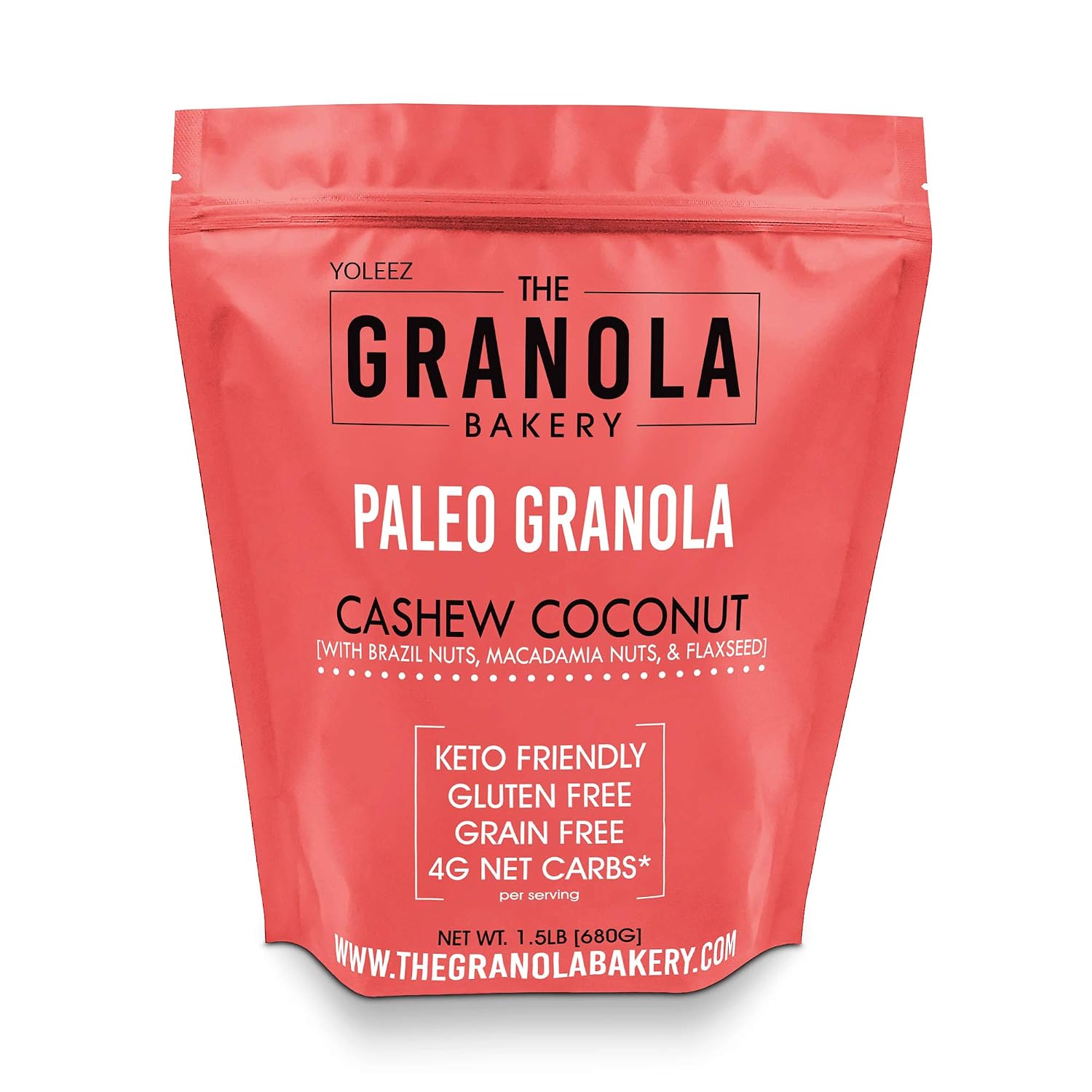 Granola Bakery - Coconut Cashew Paleo Granola - 4g Net Carb, 1.5Lb Bulk Bag - Grain Free Keto Cereal, Gluten Free, Low Carb, Diabetic Friendly Breakfast Food