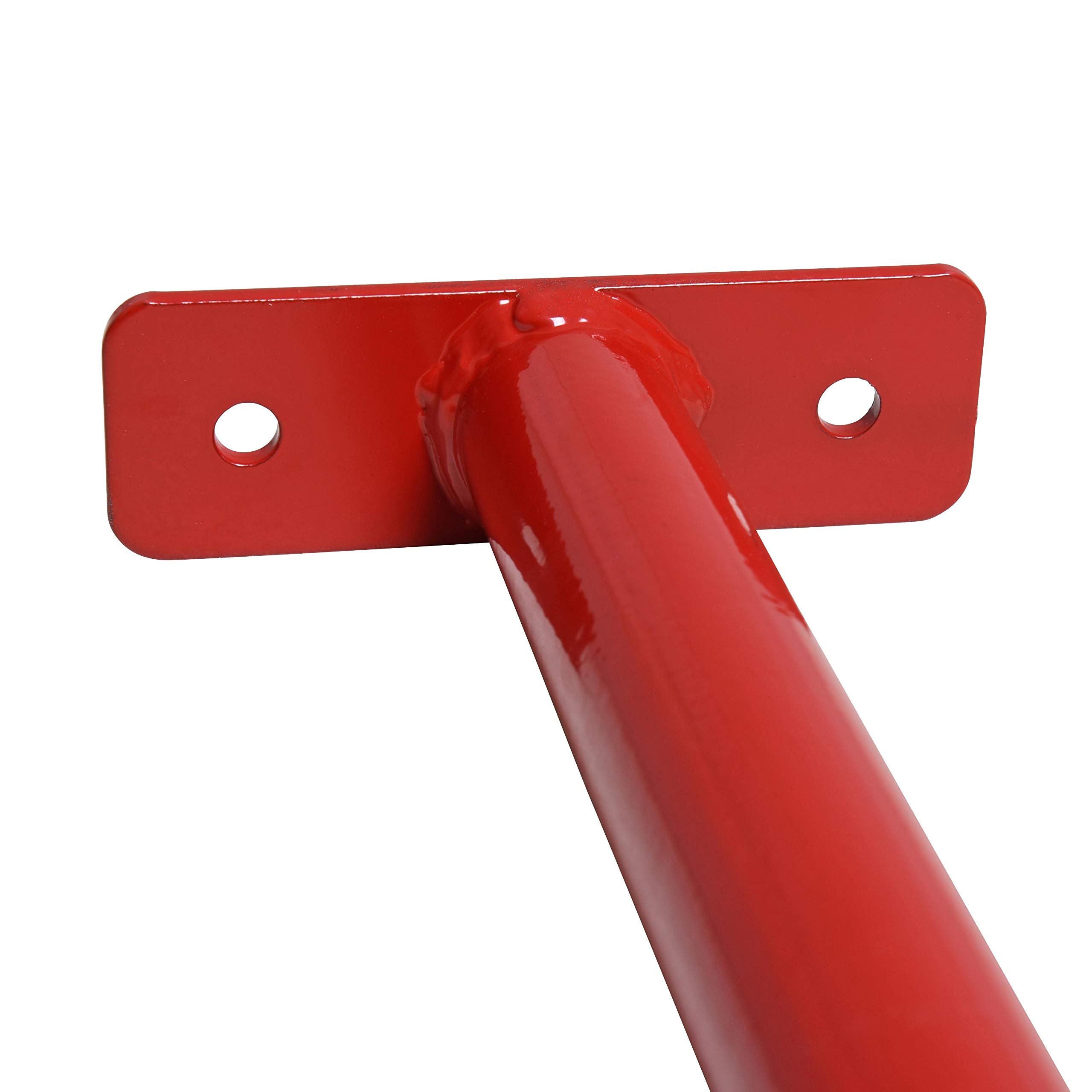 ESTEXO Reckstange Turnstange Klimmzugstange Kletterstange Turnreck Metallreck Gymnastik Gymnastikstange RAL3020 (Rot) 125 cm