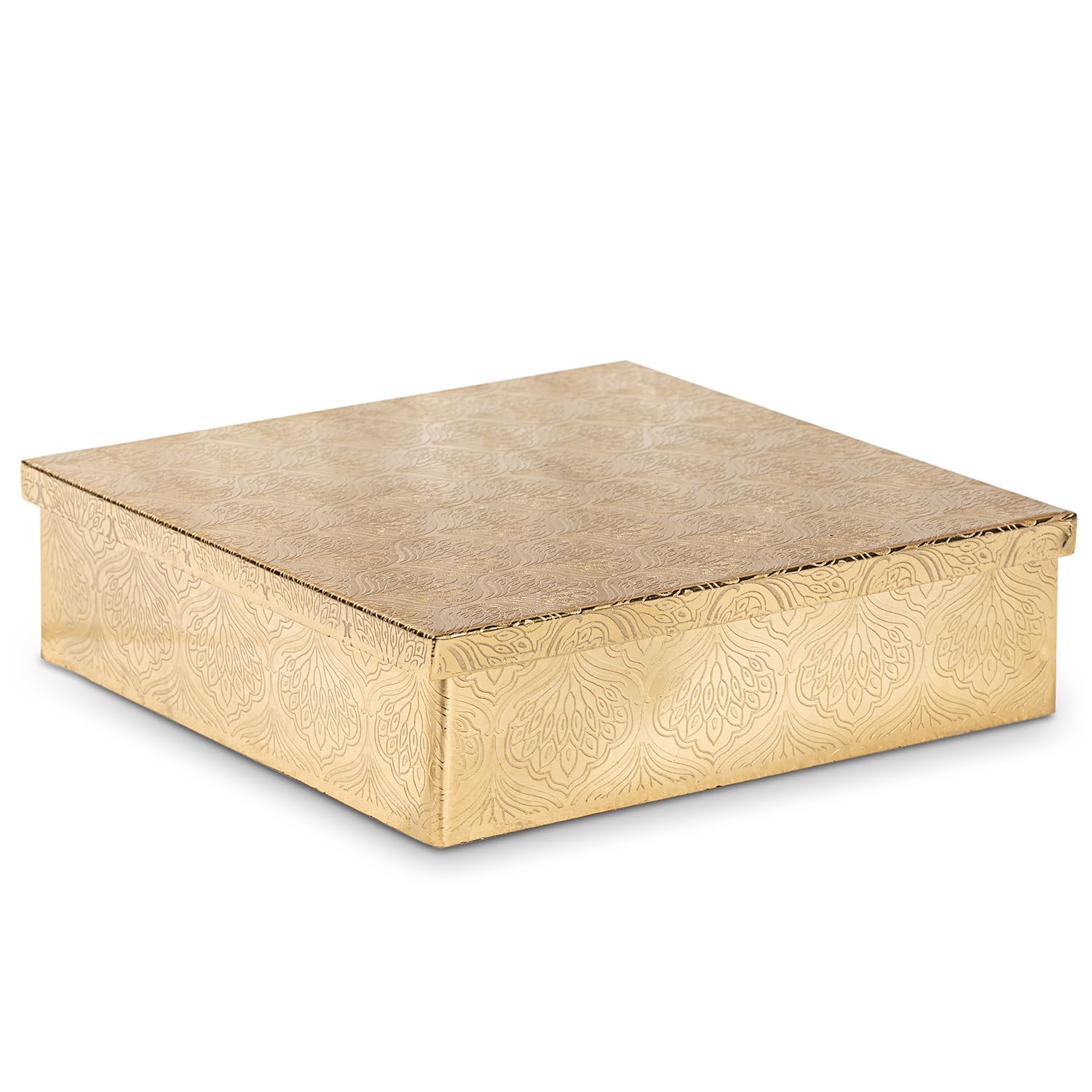 Boîte en bois et métal doré contre le désordre vide-poche entrée