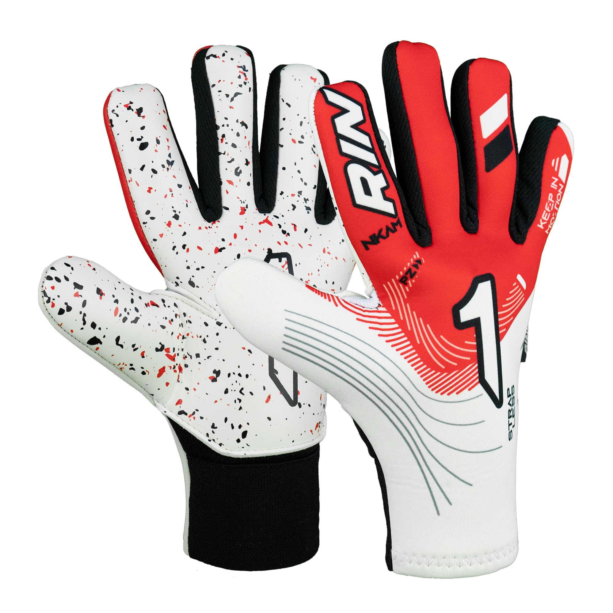 Rinat Goalkeeper Gloves Nkam AS Junior White Red Size 3