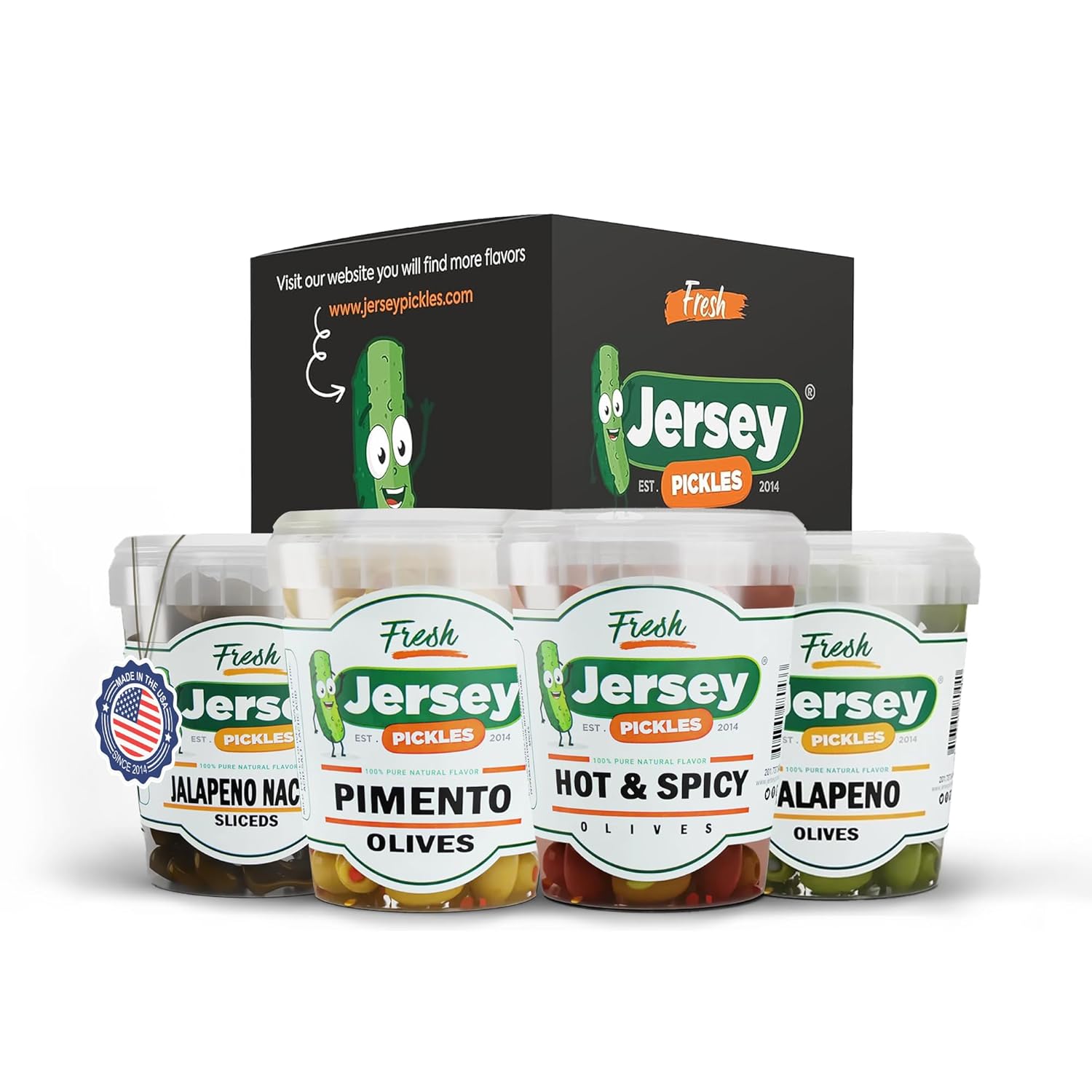 Jersey Pickles - Spicy Heat Pack (Quart) - Hot Pickles, Spicy Pickle Chips & Bold Brine in Every Bite, Fermented Pickles for Heat Seekers Who Love Crunch, Kick & Garlic-Infused Flavor