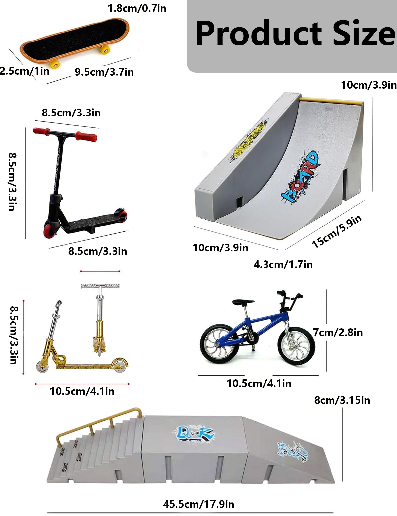 Mini Parc Fingerskateboard 13 en 1, Jouets de Sport, Skate Doigt & Rampe Set, Cadeau d'Entraînement Sportif