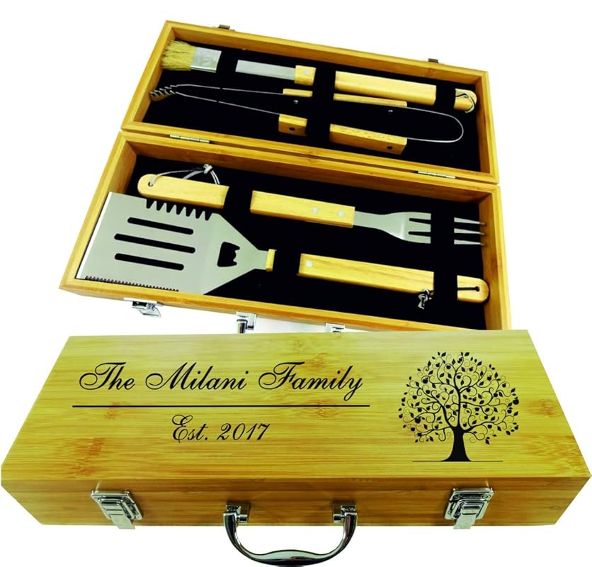 BBQ SET 4 tools Custom engraved/personalised grilling set with 4