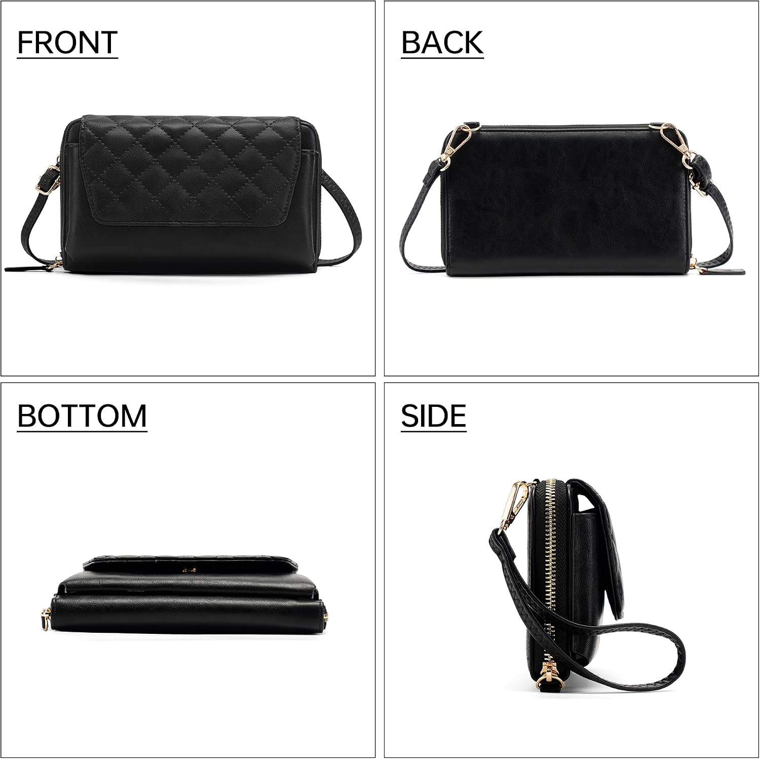 Small Crossbody Bag for Women, Vegan Leather Wristlet Wallet Clutch Purse Cell Phone Shoulder Bag