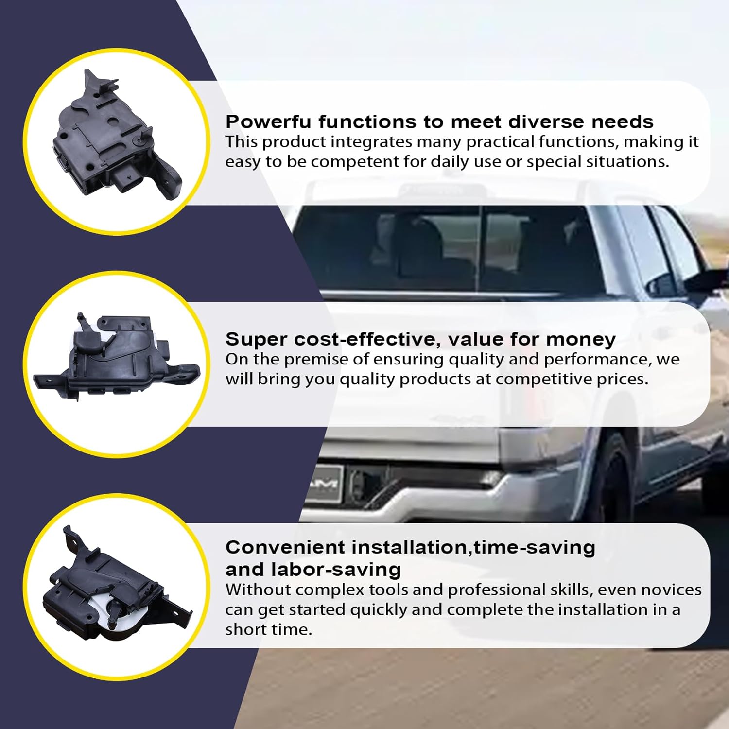 Active Radiator Grille Shutter Actuator Motor Compatible with Ram 1500 2013-2018 Classic 2019-2021 3.0L 3.6L V6 4.7L 5.7L V8, AGS Shutter Actuator Replacement