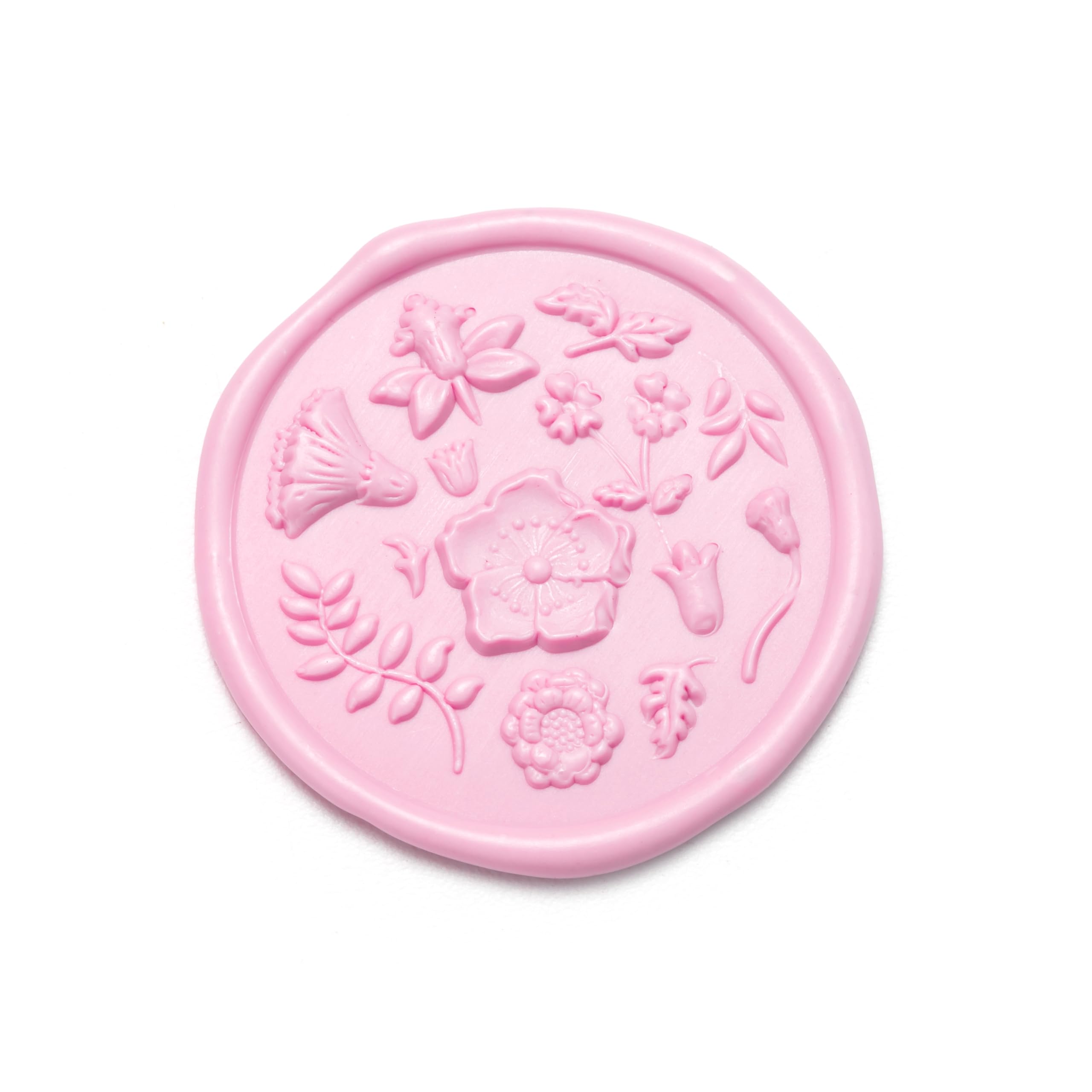 Pastilles de cire adhésives roses avec motif floral pour correspondance x50