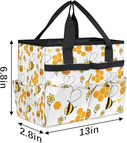 Miniatura 3 de Bolsa de herramientas de jardín de flores de abejas de dibujos animados para mujeres y hombres, bolsas de almacenamiento de herramientas de