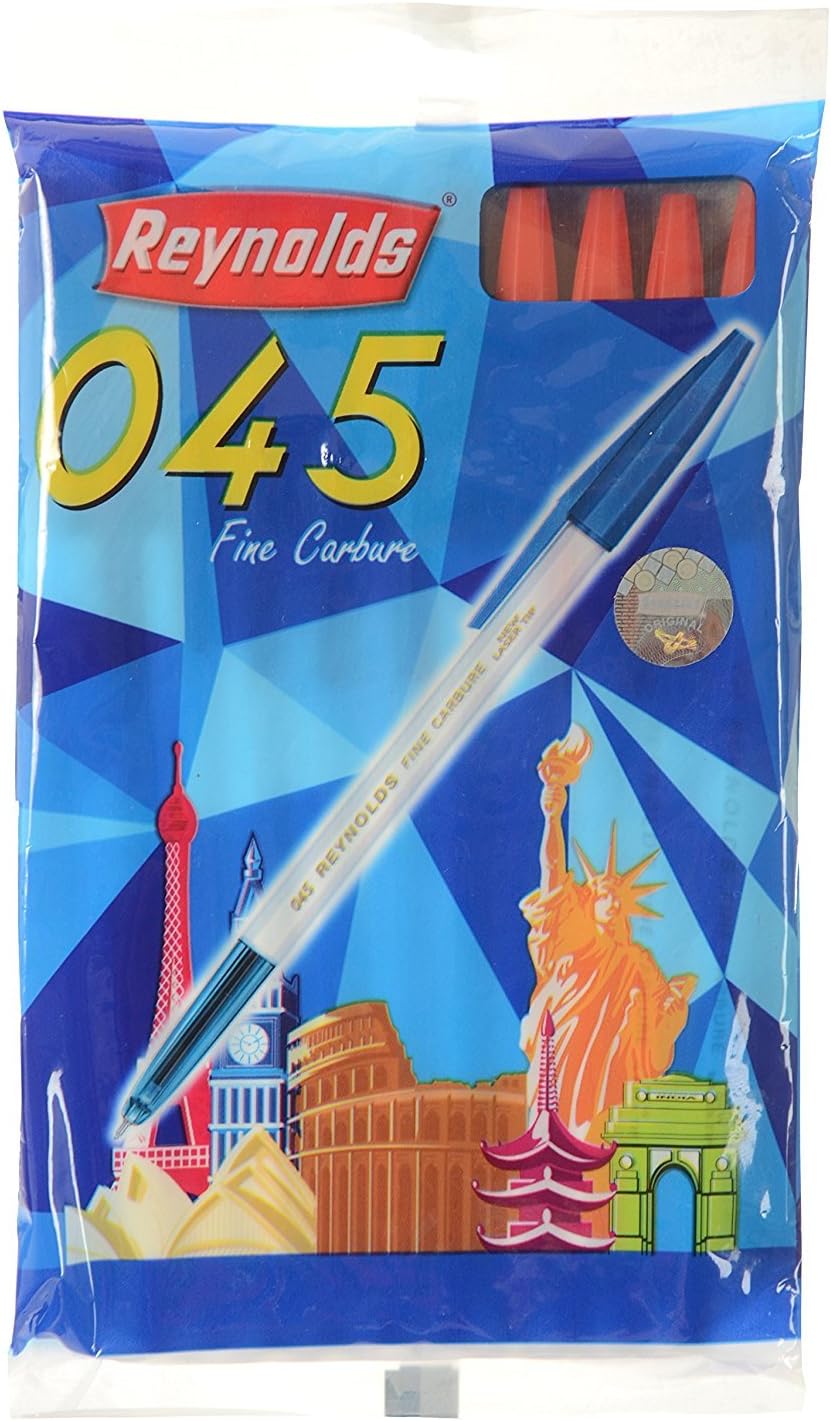 Set of 10 Reynolds 045 fine carbure Non smudge ball Point pens RED