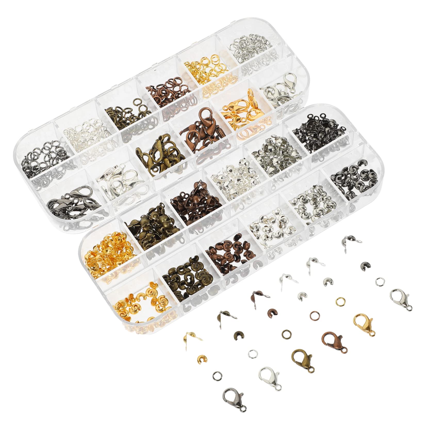 EXCEART 1564pezzi Collana Fai Da Te Con Chiusure Moschettone Per Creazione Gioielli Completo Per Bracciali e Orecchini Accessori Per Artigianato