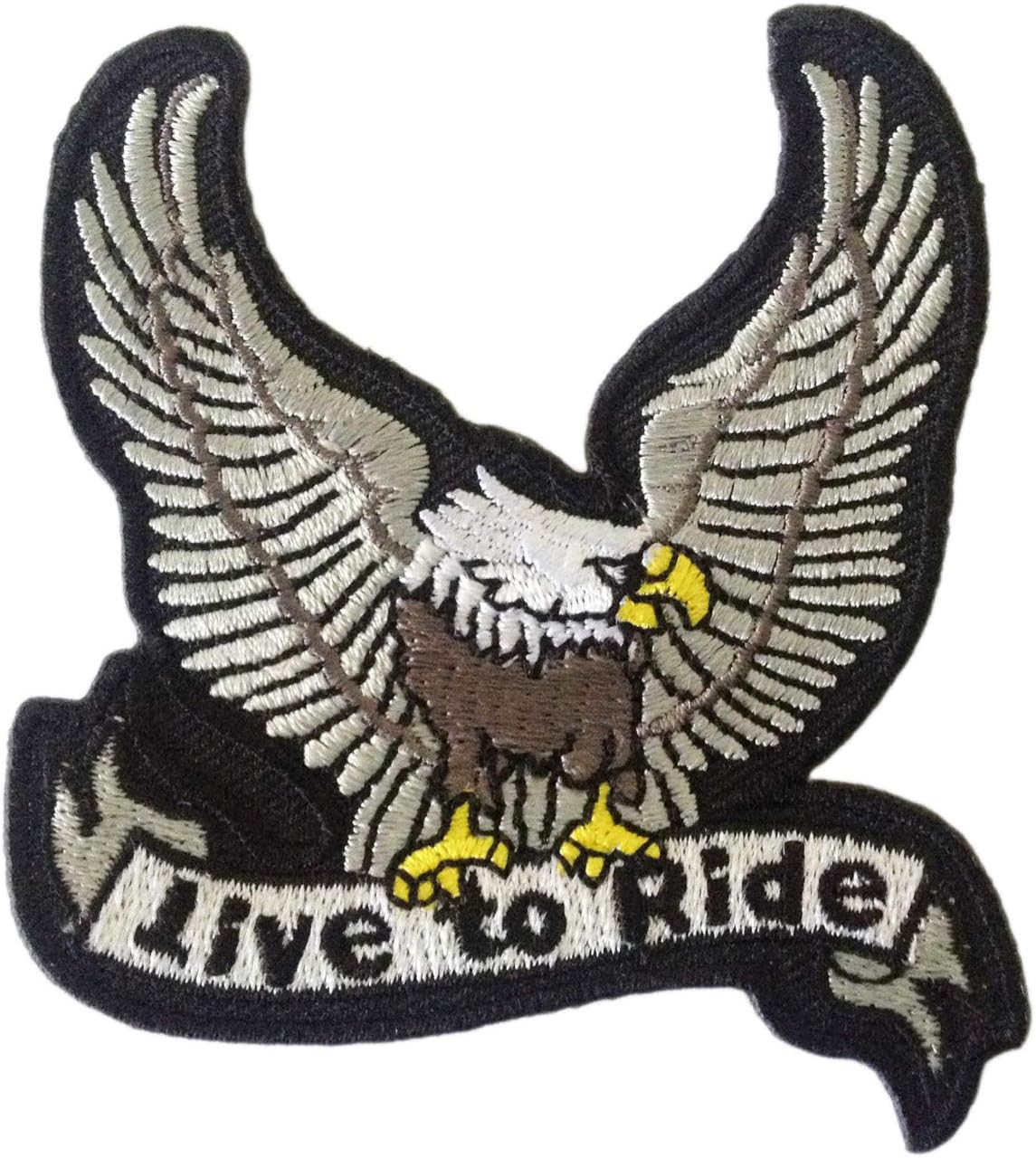 Live to Ride Biker Patch for Clothing - Motorcycle Patch for Jeans - Back Patches for Jacket - Iron on Patch for Men - Nice Size to Help Express Your Own Unique Style or Upgrade Your Favorite Items