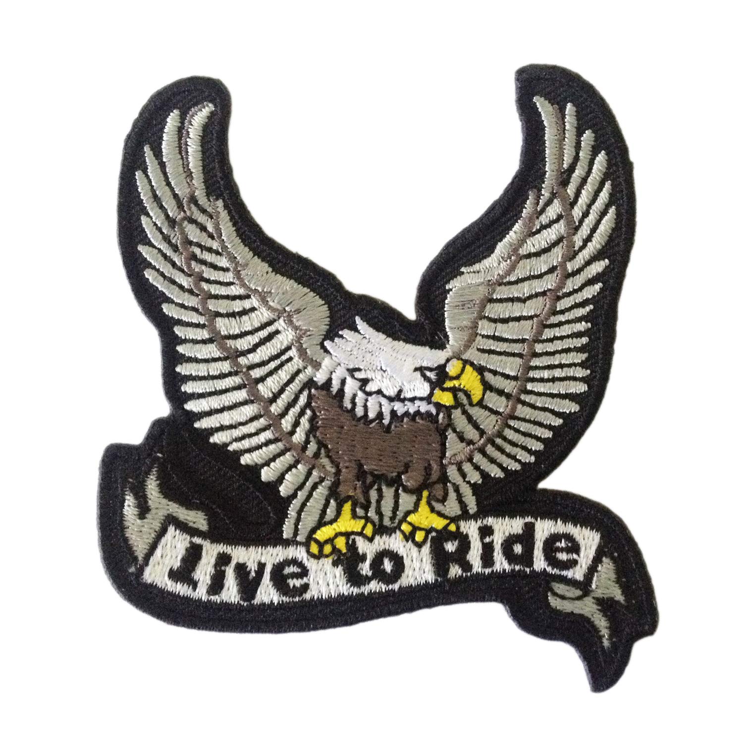 Live to Ride Biker Patch for Clothing - Motorcycle Patch for Jeans - Back Patches for Jacket - Iron on Patch for Men - Nice Size to Help Express Your Own Unique Style or Upgrade Your Favorite Items