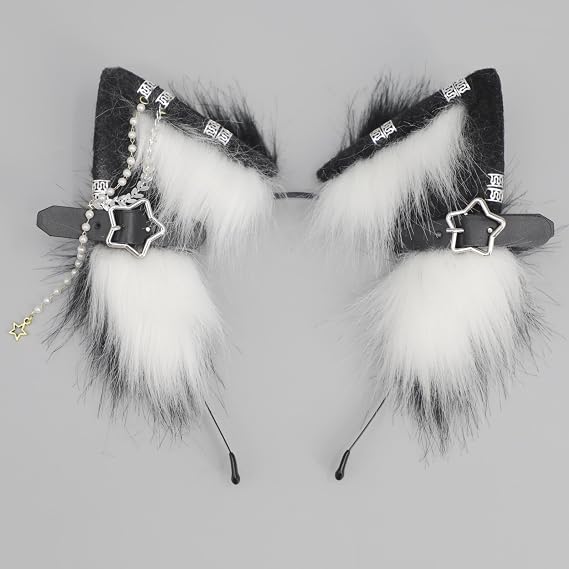 Wolf Ears Tail Costume Wolf Ear Headband Fox Ear Tail Wolf Cosplay Props