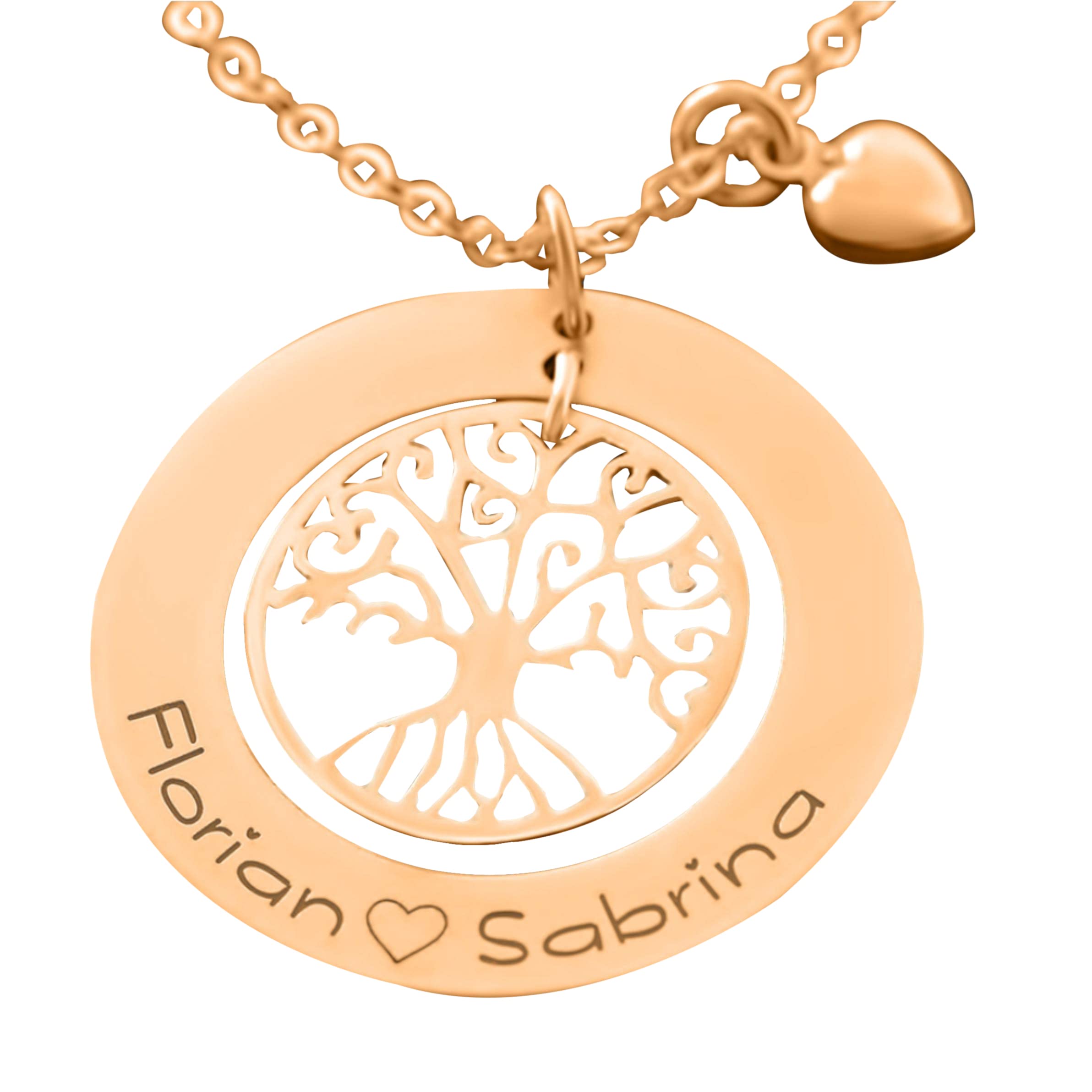 Namenskette Schmuck Gravur Familienkette Silber rose vergoldet Lebensbaum Kette mit Namen