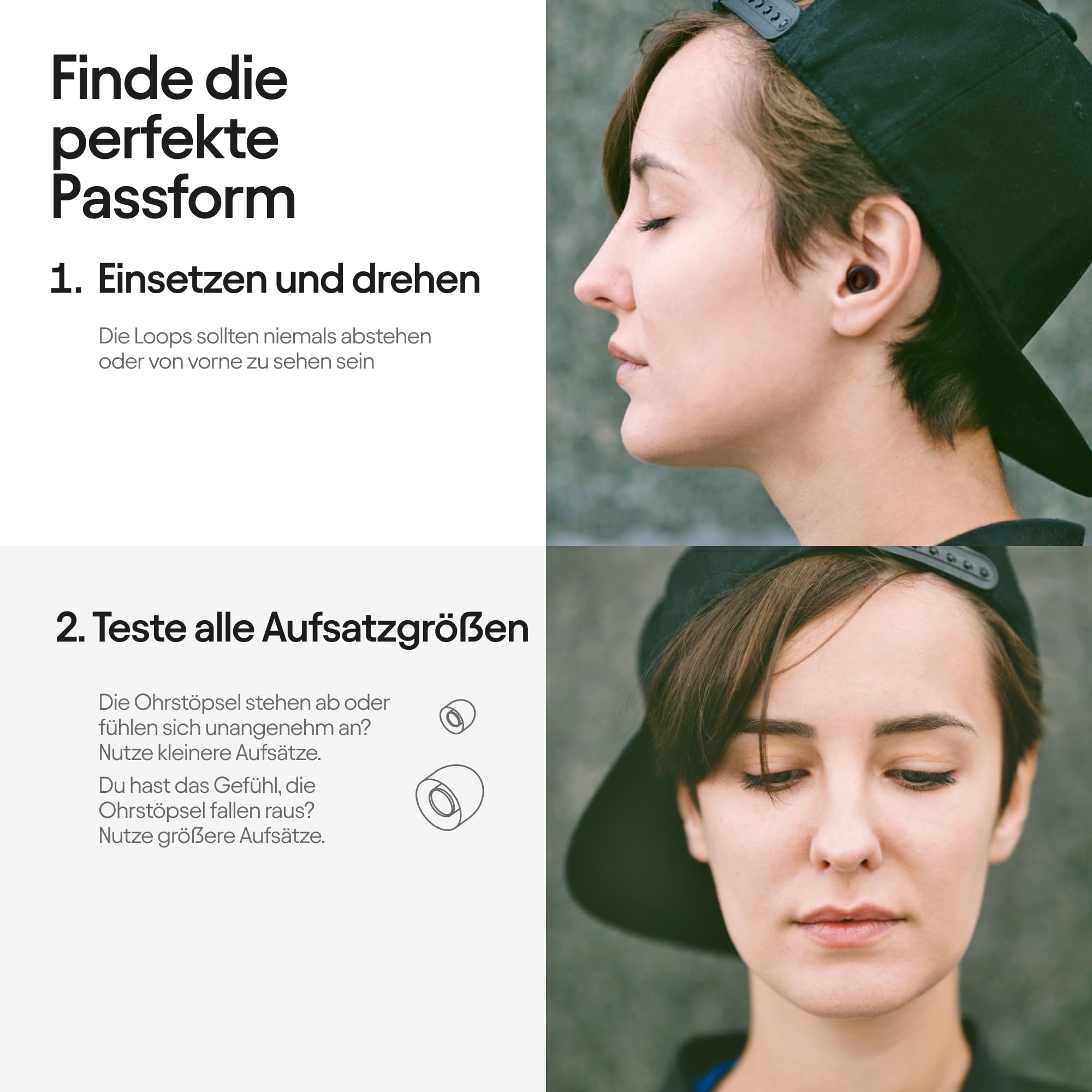 Loop Experience Ohrstöpsel für Konzerte – Hi-Fidelity-Gehörschutz für Geräuschreduzierung, Motorrad, Arbeit und Geräuschempfindlichkeit – 8 Ohrstöpsel – SNR 18dB