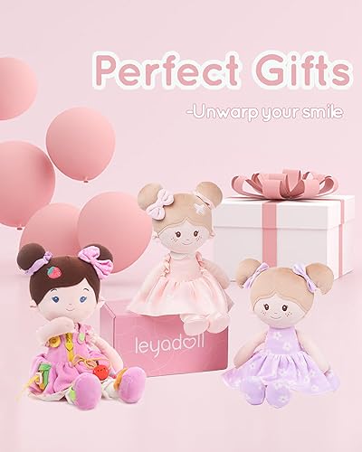 Miniatura 4 de LeyaDoll Muñeca de bebé suave educativa (40.6 cm), muñeca sensorial de aprendizaje para niños pequeños, juguetes Montessori para niñas de 2 años,