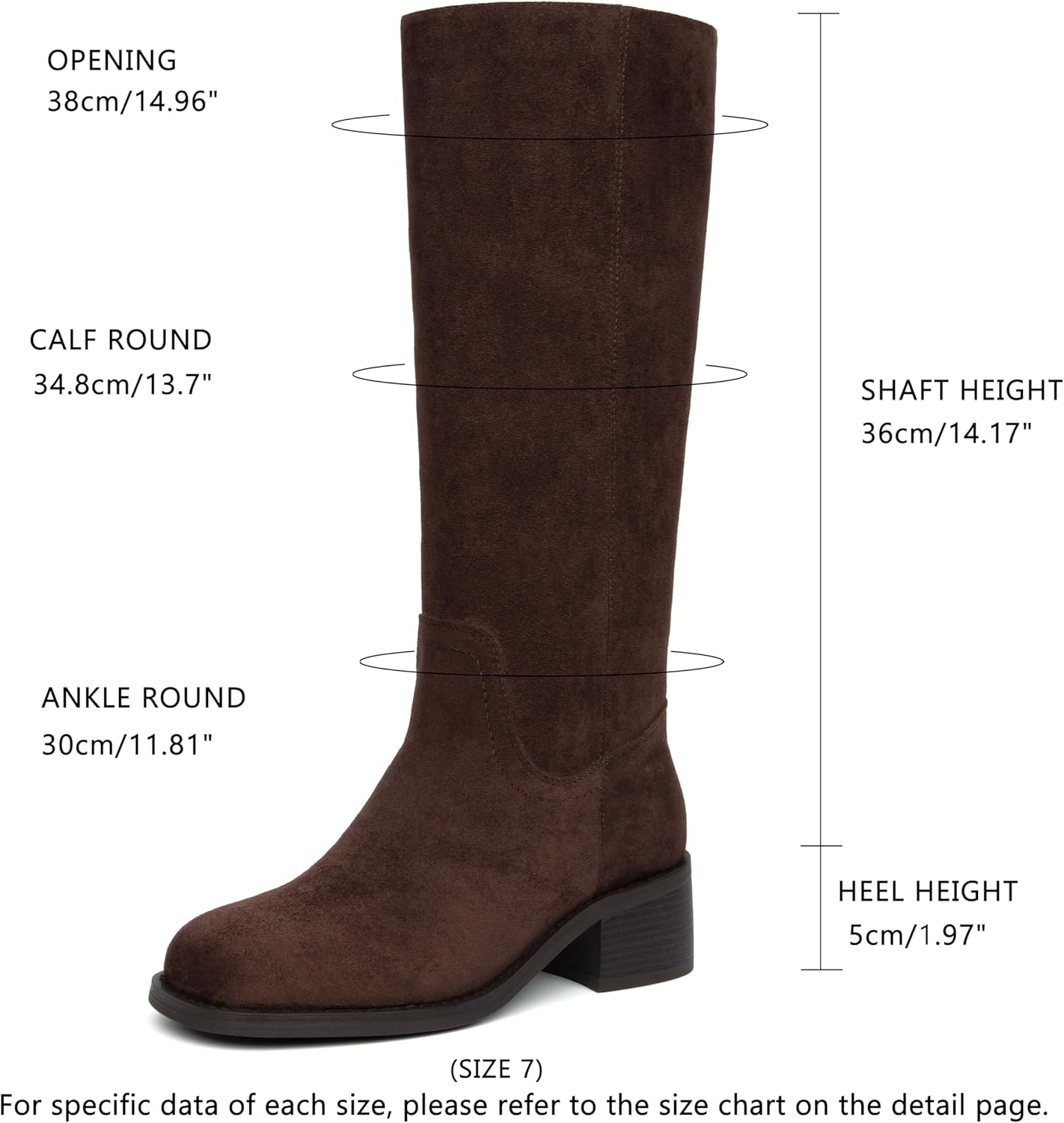 Knee High Boots Women Square Toe Chunky Block Heel Banana Campus Boot Wide Calf Comfortable Low Heel Riding Long Boots - Image 5