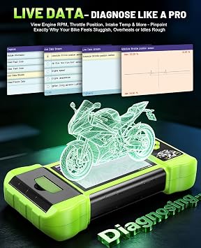 Motorcycle Scanner Diagnostic Tool with Printer, Oil Service Reset, M300