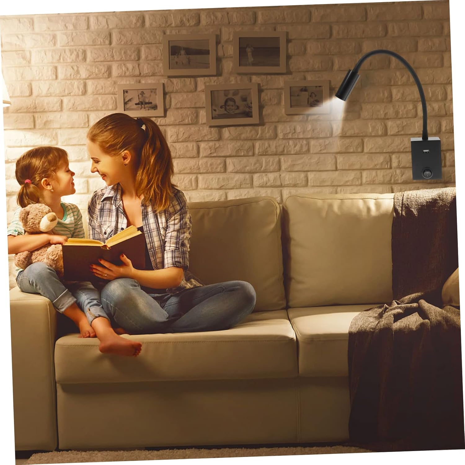 SOLUSTRE Wall Mounted Flexible Reading Lamp LED Bed Light for Reading in Bed Eye Caring Book Lamp for Bedrooms Home and Dorm Use Soft Light Shell