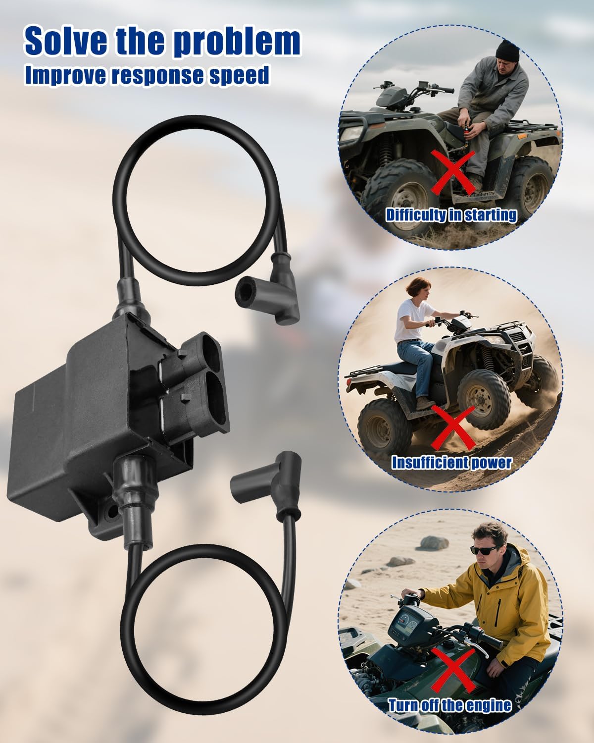 Ignition Controller Coil Fit for Polaris Sportsman 700 2002-2004 600 2003-2004 CDI Box Replace 4010364 4010696 4010785 49805420