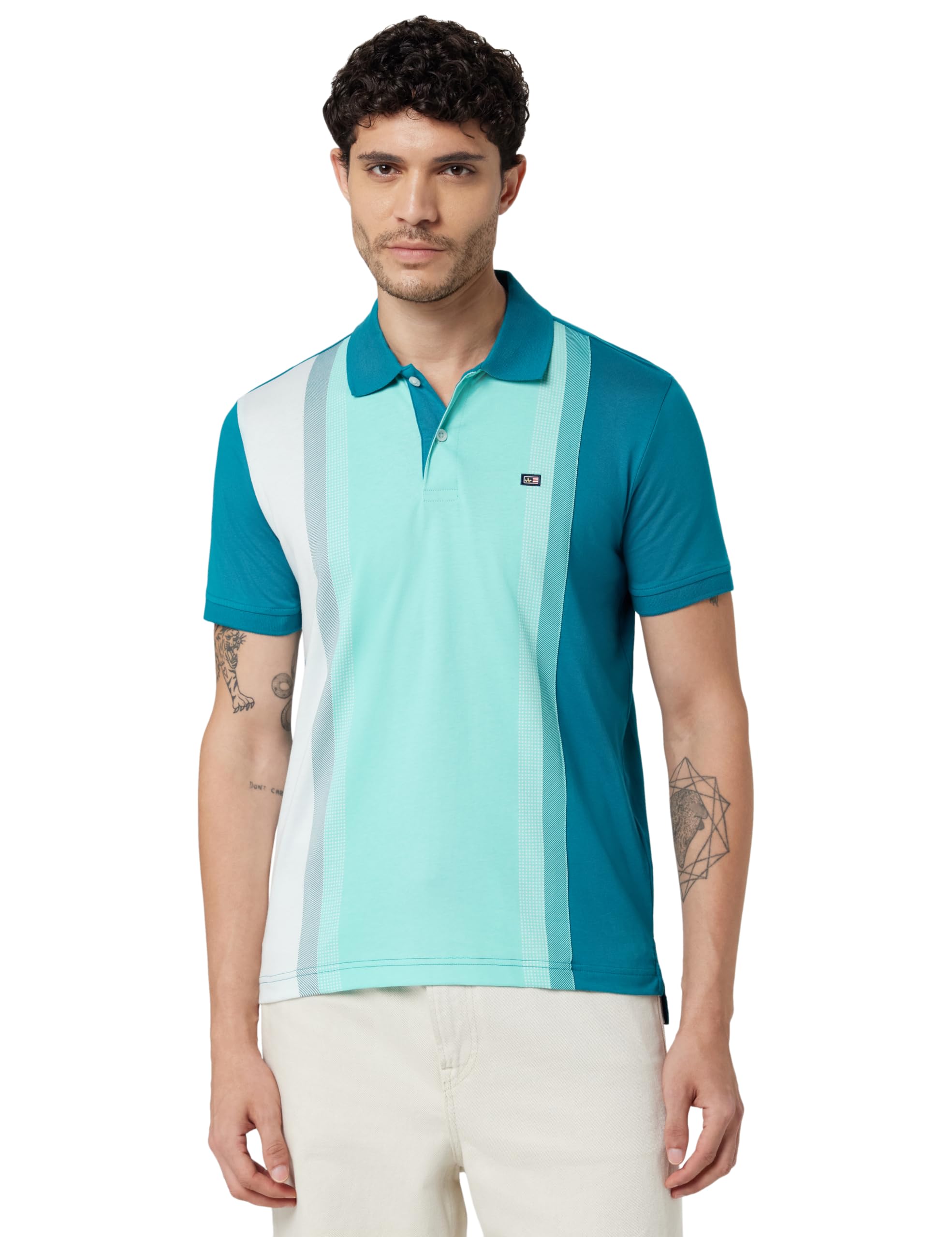 arrow Sport Men Regular fit Cotton Striped Short Sleeves Polo Shirt-picture-19