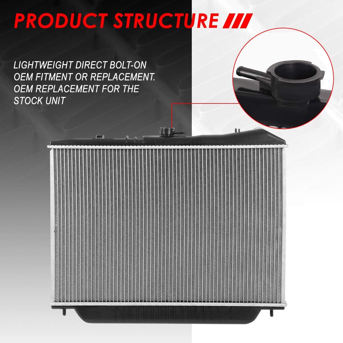 Auto Dynasty Radiator Compatible with 1993-2001 Honda Passport Isuzu Rodeo Vehicross V6 AT/MT, DPI 1571 Factory Style 1-Row Cooling Radiator, Aluminum Core