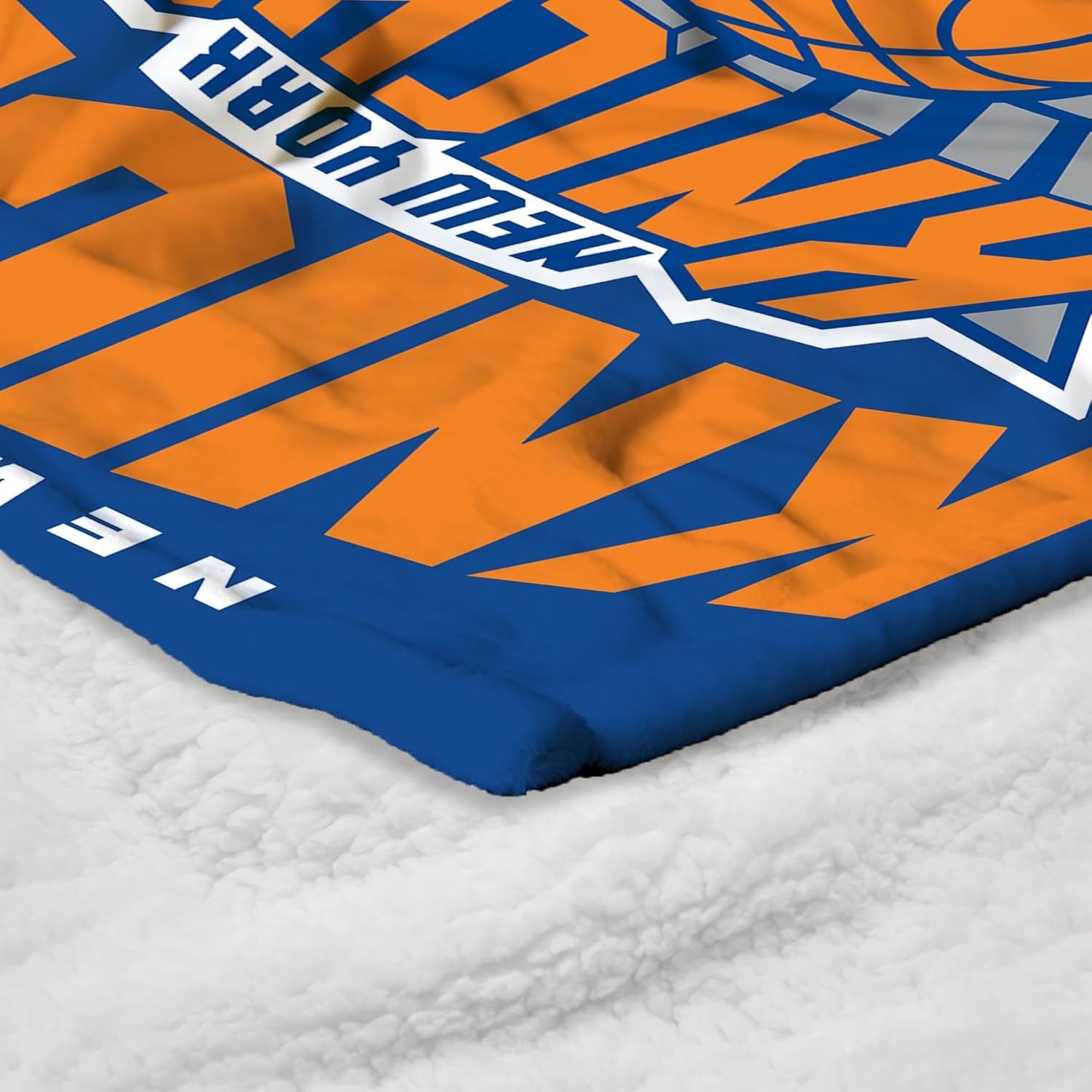 Northwest NBA New York Knicks Silk Touch Sherpa Throw Blanket, 50" x 60", High Block