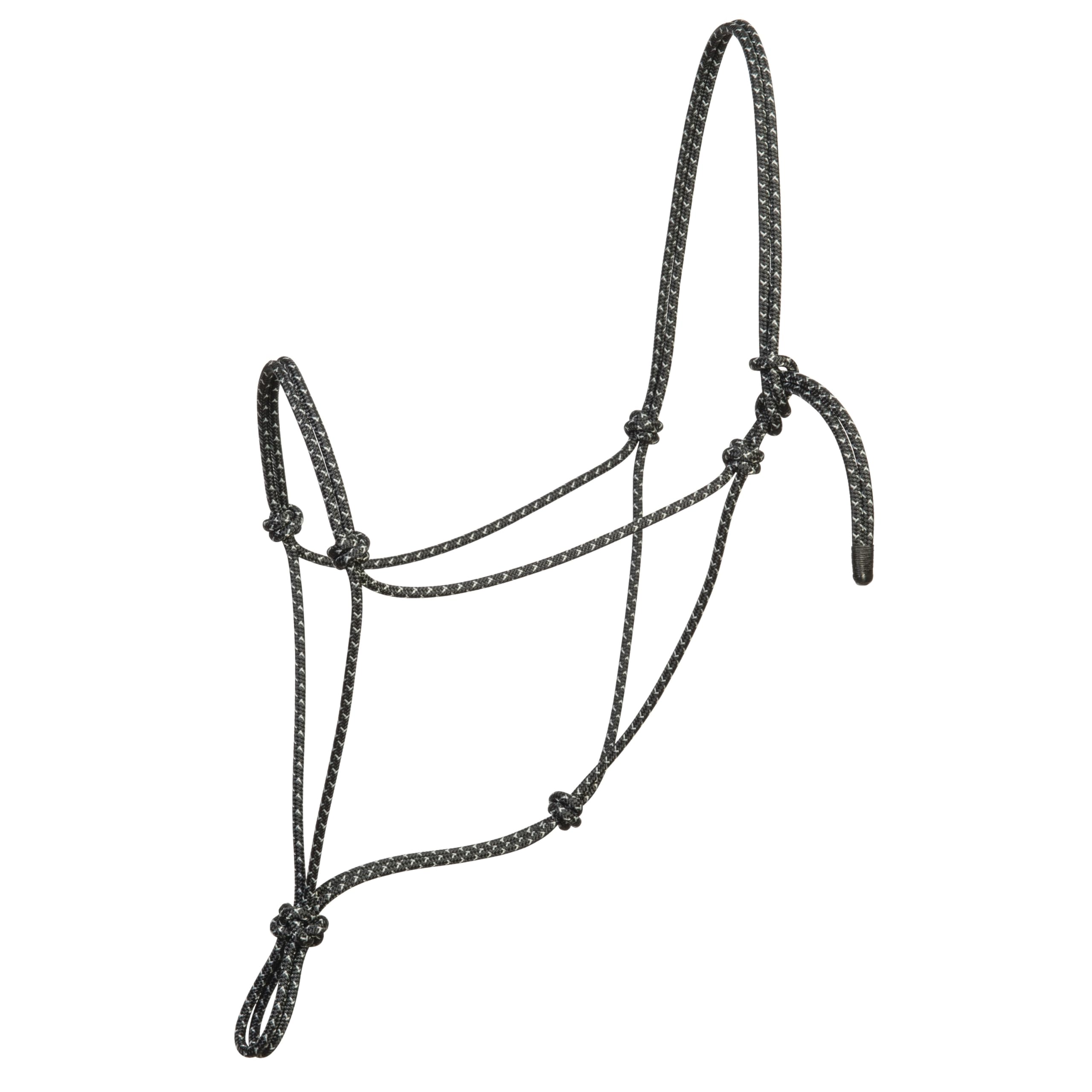 Cabestro de cuerda resistente negro y plata Silvertip para evitar tirones y controlar al potro 7