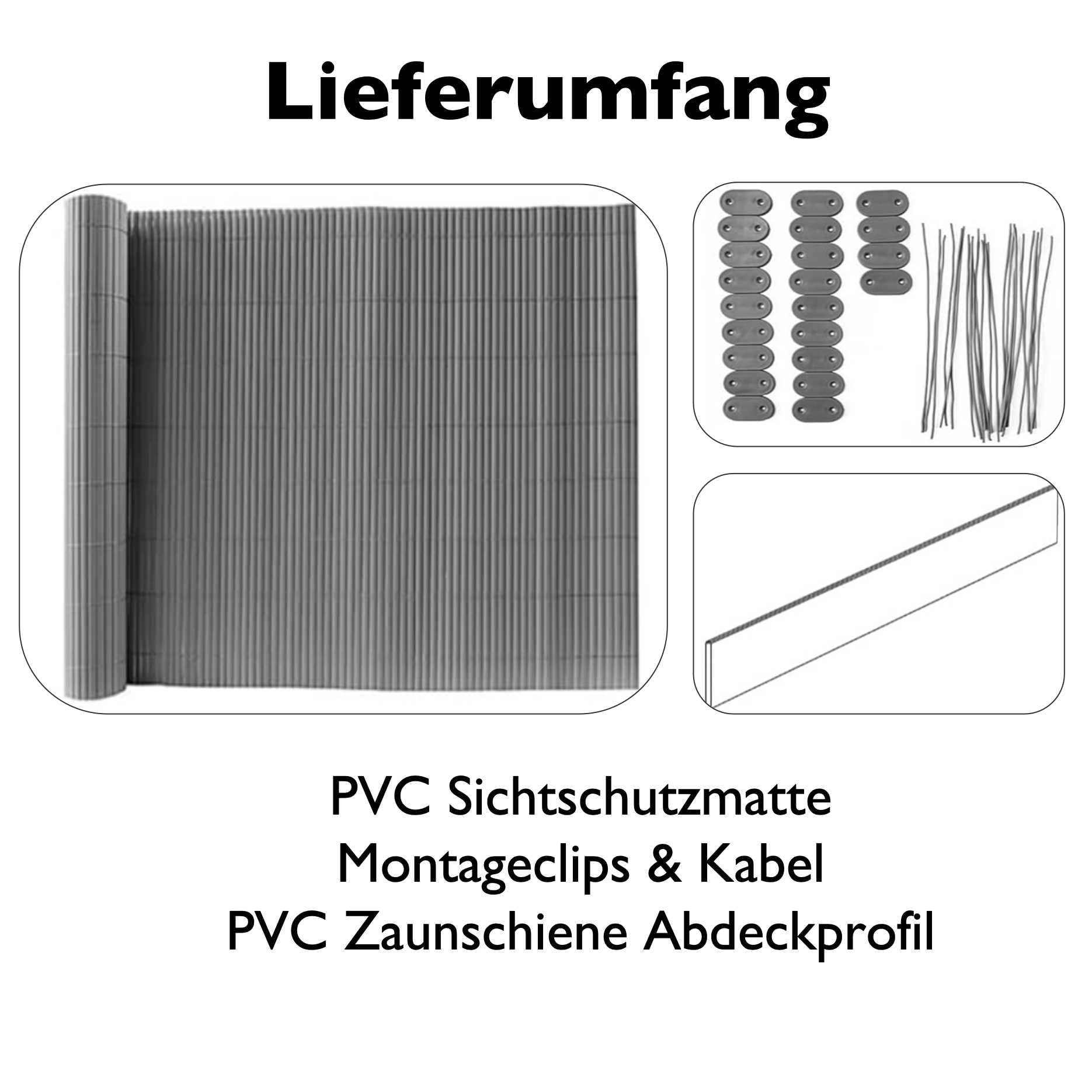 JORON PVC Sichtschutzmatte, Balkon Sichtschutz mit Kabelbindern, Sichtschutzzaun Wasserdicht Windschutz für Garten, Balkon und Terrasse (Anthrazit, 120x500cm)