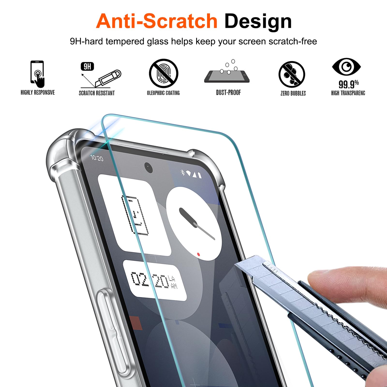 iVoler Cover per Nothing Phone 3a, Custodia Antiurto Trasparente per