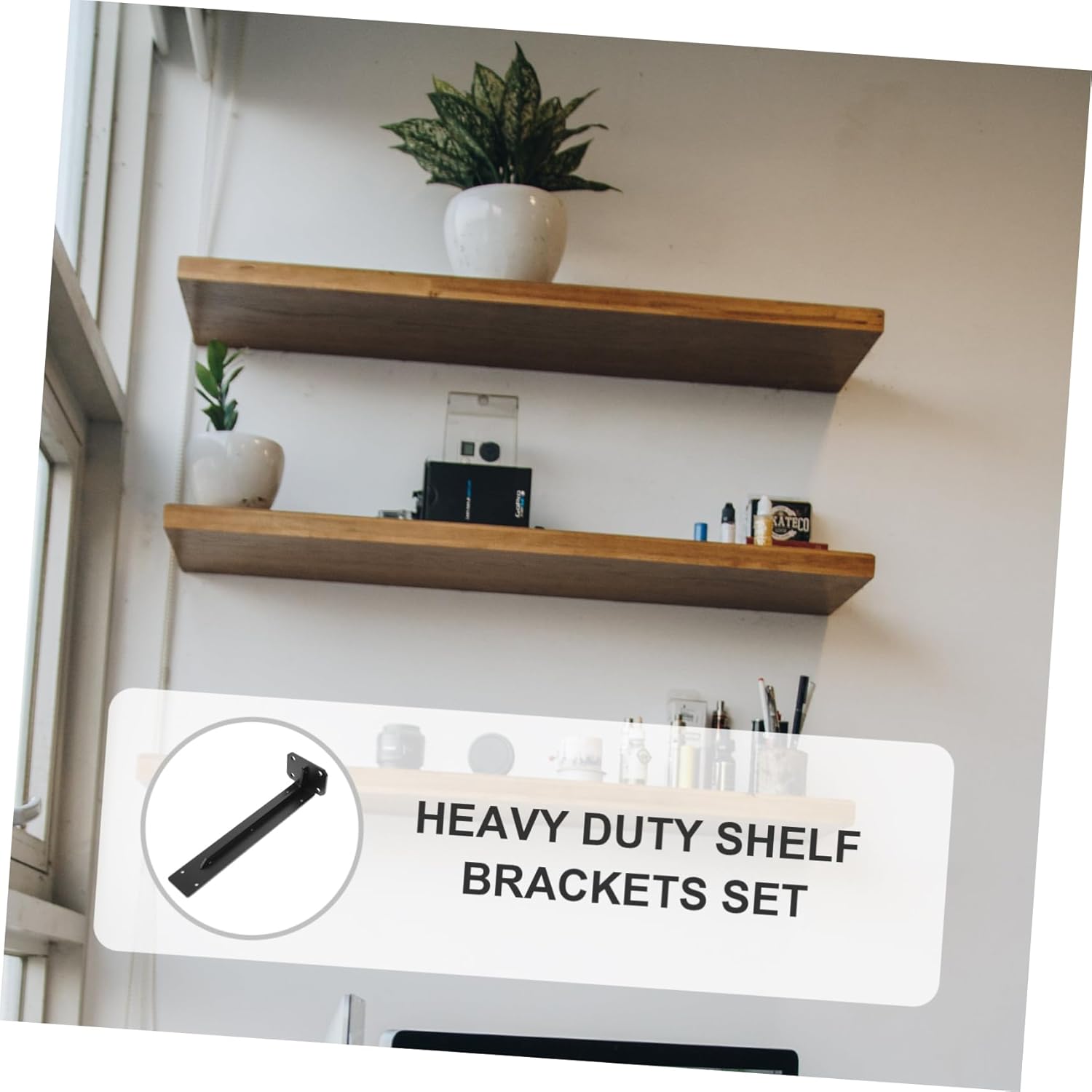 Floating Shelf Bracket Heavy Duty Wall Mount Brackets for Shelving Sturdy Minimalist Design Easy to Match Decor