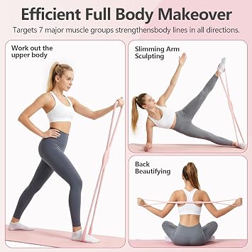 RYAOLELY Figure 8 Resistance Band, Exercise Band for Physical Therapy, Yoga Pilates Home Workout, Portable Fitness Band with Anti-Slip Grip