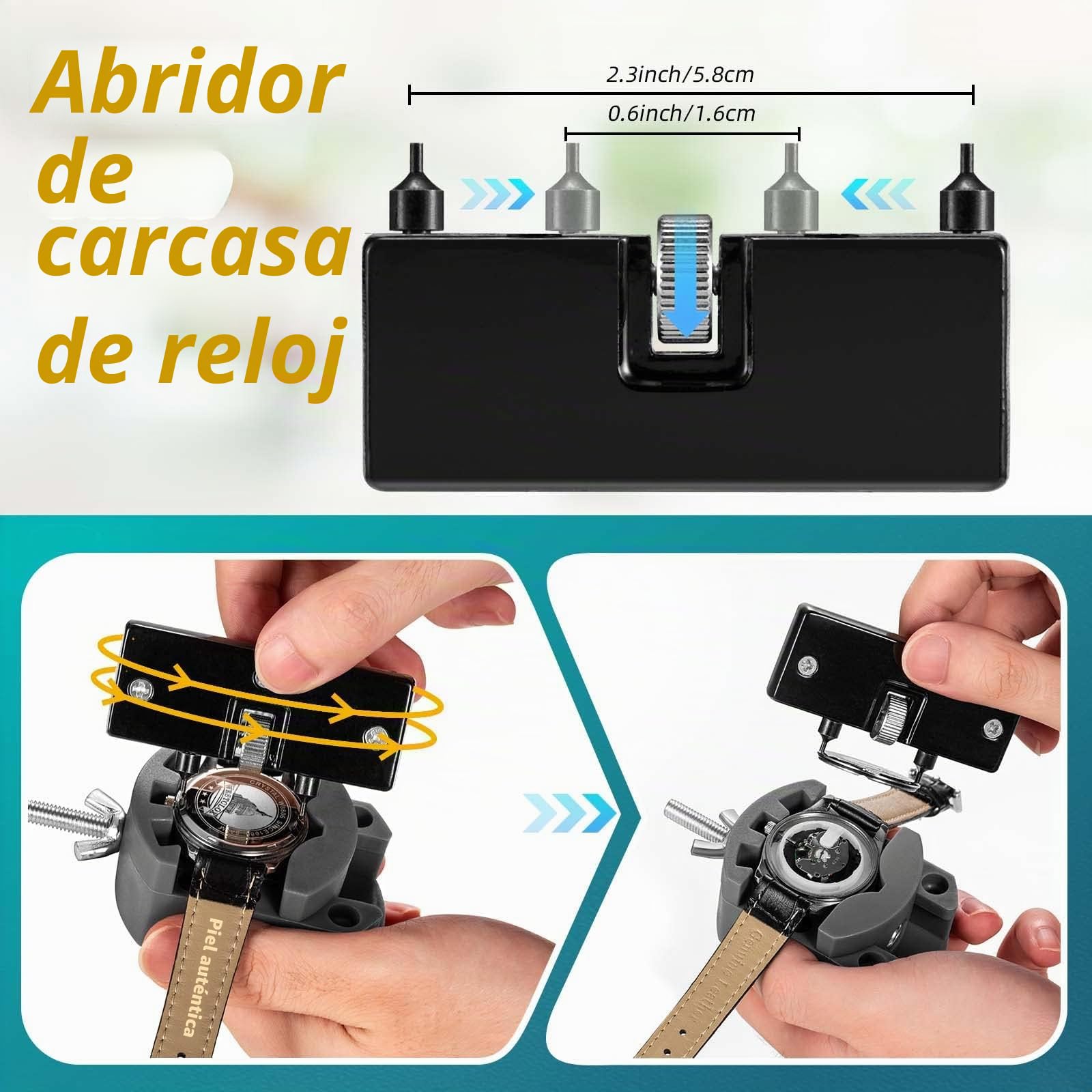 Eventronic Herramientas relojero+ Prensa de Tapa, Kit Relojero con Herramienta Cambiar Pilas Reloj, Juego de Herramientas Pasador de Enlace de Banda de Reloj con Estuche (88PSC)