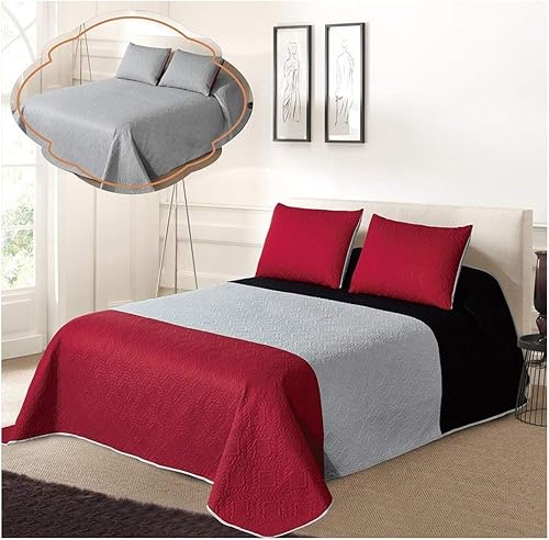 Miniatura 5 de All American Collection - Juego de colcha reversible de 3 piezas, diseño de cuadros