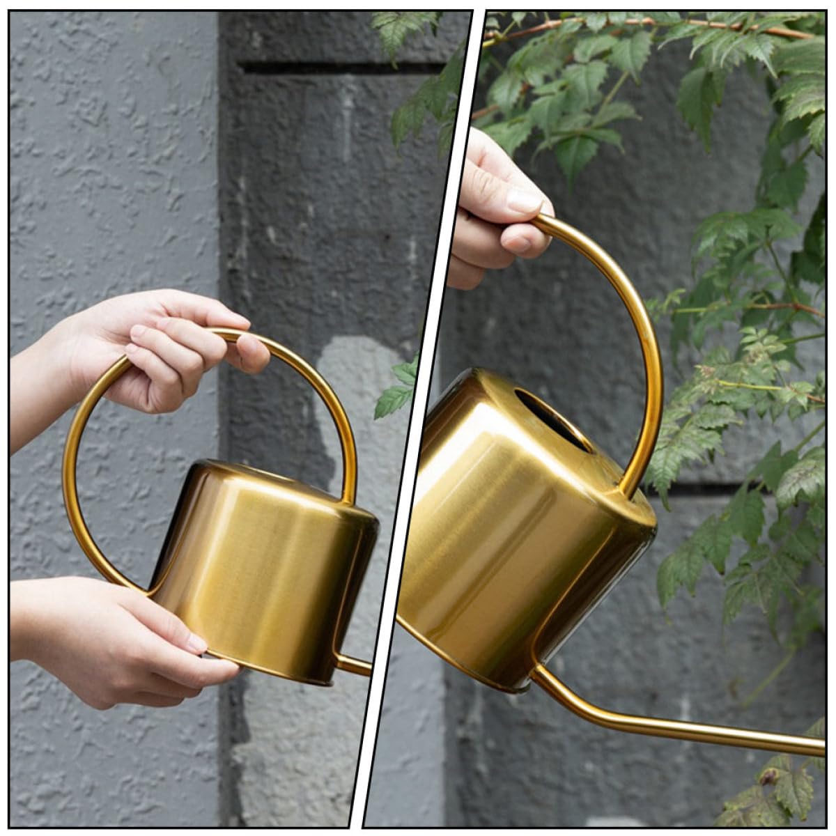 MAGICLULU Arrosoir Design Portable et Facile à Transporter Long Bec en Acier Inoxydable 1300ml Jardinage et Usage Domestique