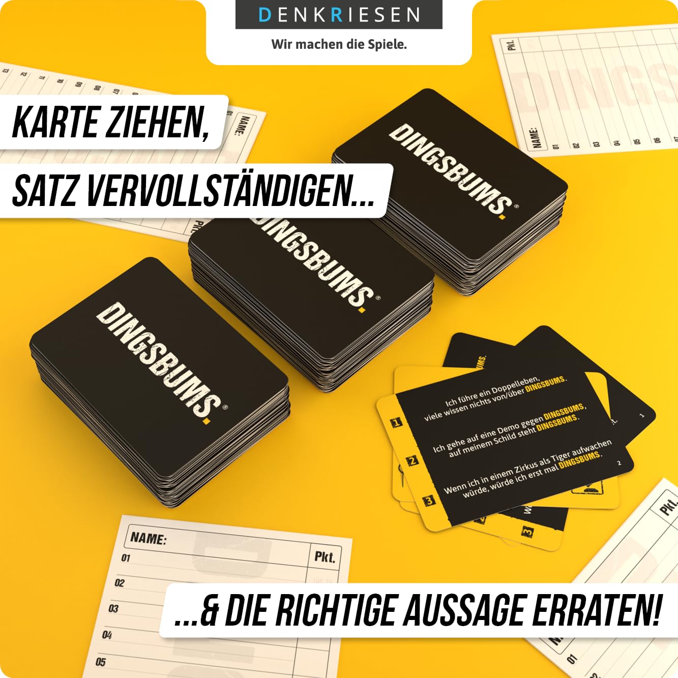 DENKRIESEN PARTYFIEBER MEGA Pack - ab 10 Jahren & 3-8 Spieler | 4 Spiele in 1 Bundle: KRITZELSCHLACHT, DUMMBATZ, GEMEINSAME Sache & DINGSBUMS | Partyspiele | Familienspiele | Gesellschaftsspiele