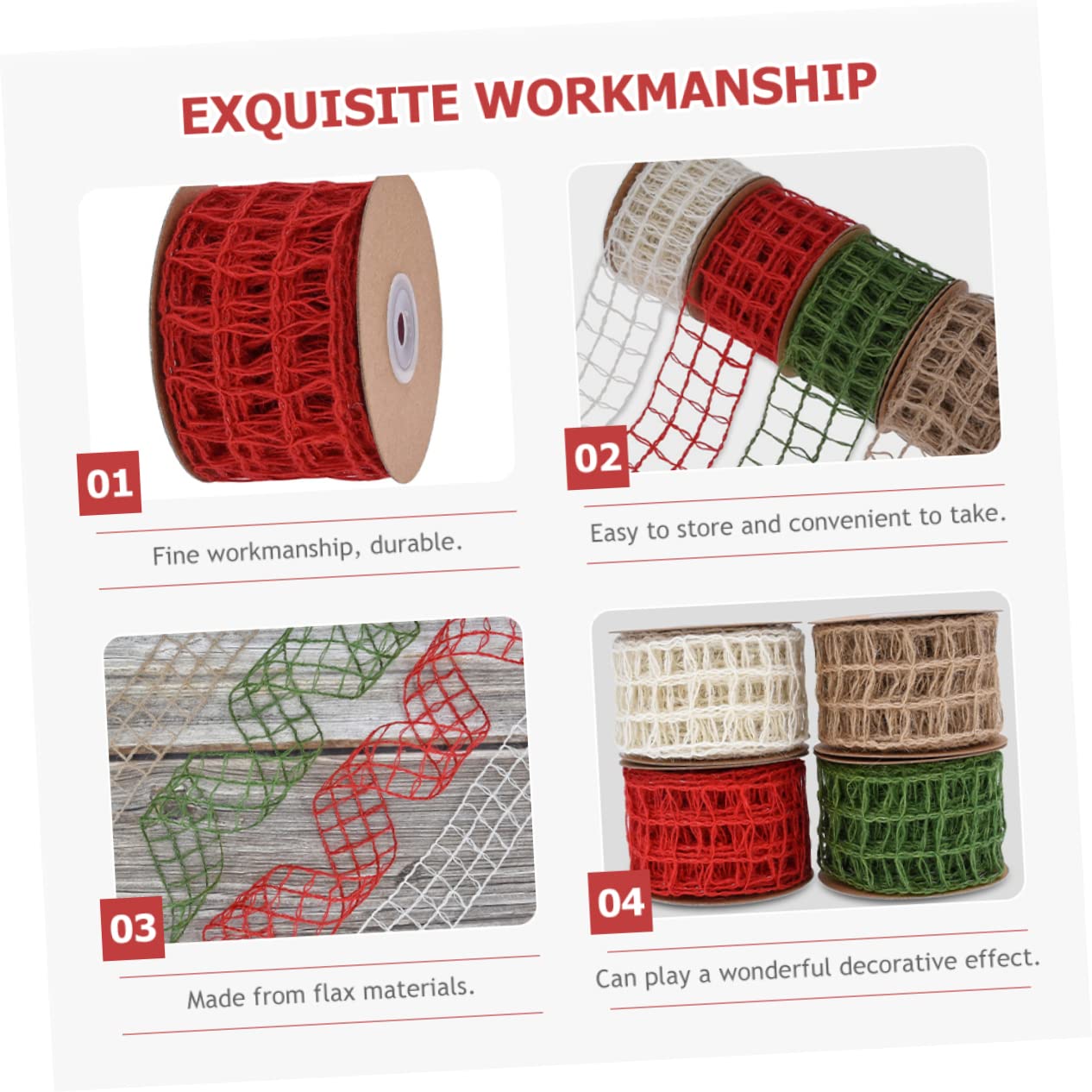 NUOBESTY 2stücke Dekoratives Jute-dekoband Für Lagig Strängig Für Weihnachtsgeschenke Hochzeitssträuße Bastelprojekte Dekorationen Und Geschenkbänder