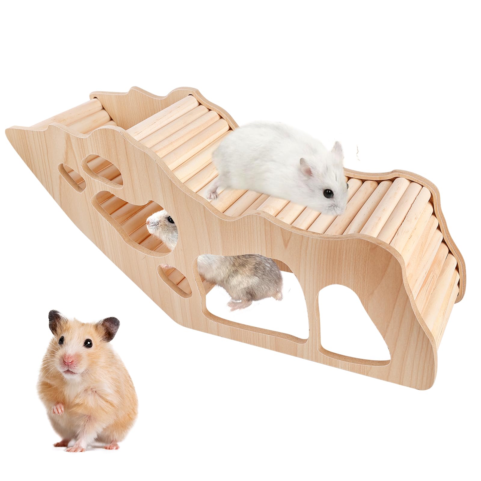 Hamiledyi Holz-Versteck Für Hamster & Mäuse – Natürliche Kiefernholz-Hütte Zum Spielen & Ausruhen