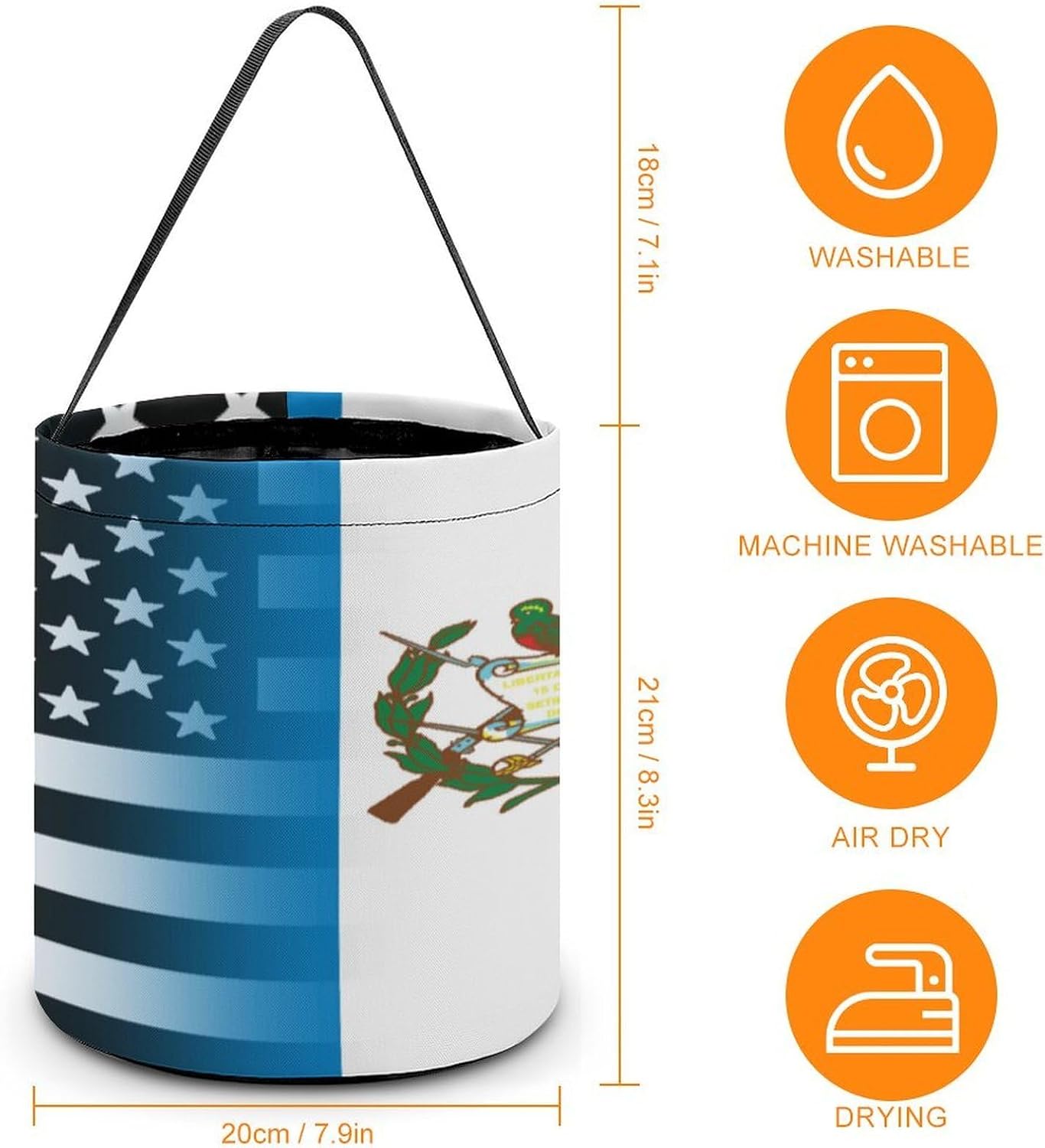 Black And White U.S Guatemala Flag Candy Bag Halloween Treat Goody Bags Party Basket Handbag Holiday Decor