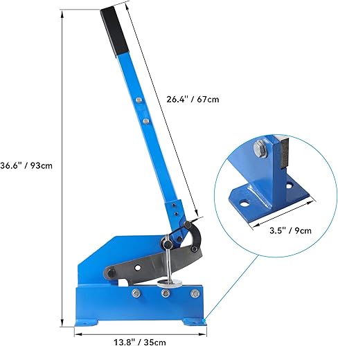 Miniatura 2 de HFS (R) Cizalla de placa, cizalla manual multiusos para chapa metálica montada en banco (12 pulgadas)