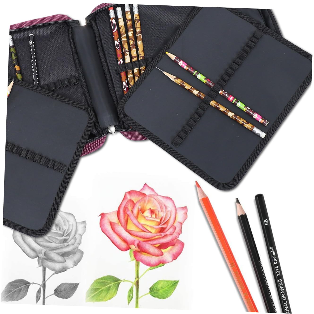 Ciieeo 1pezzi Astuccio Per Matite Cerniera Per Studenti Astuccio Manico Custodia Per Penne Tasche Multiple Porta Cancelleria Organizzato